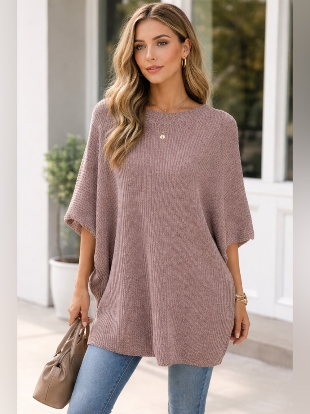 Free people beach mock neck knit oversized top size medium